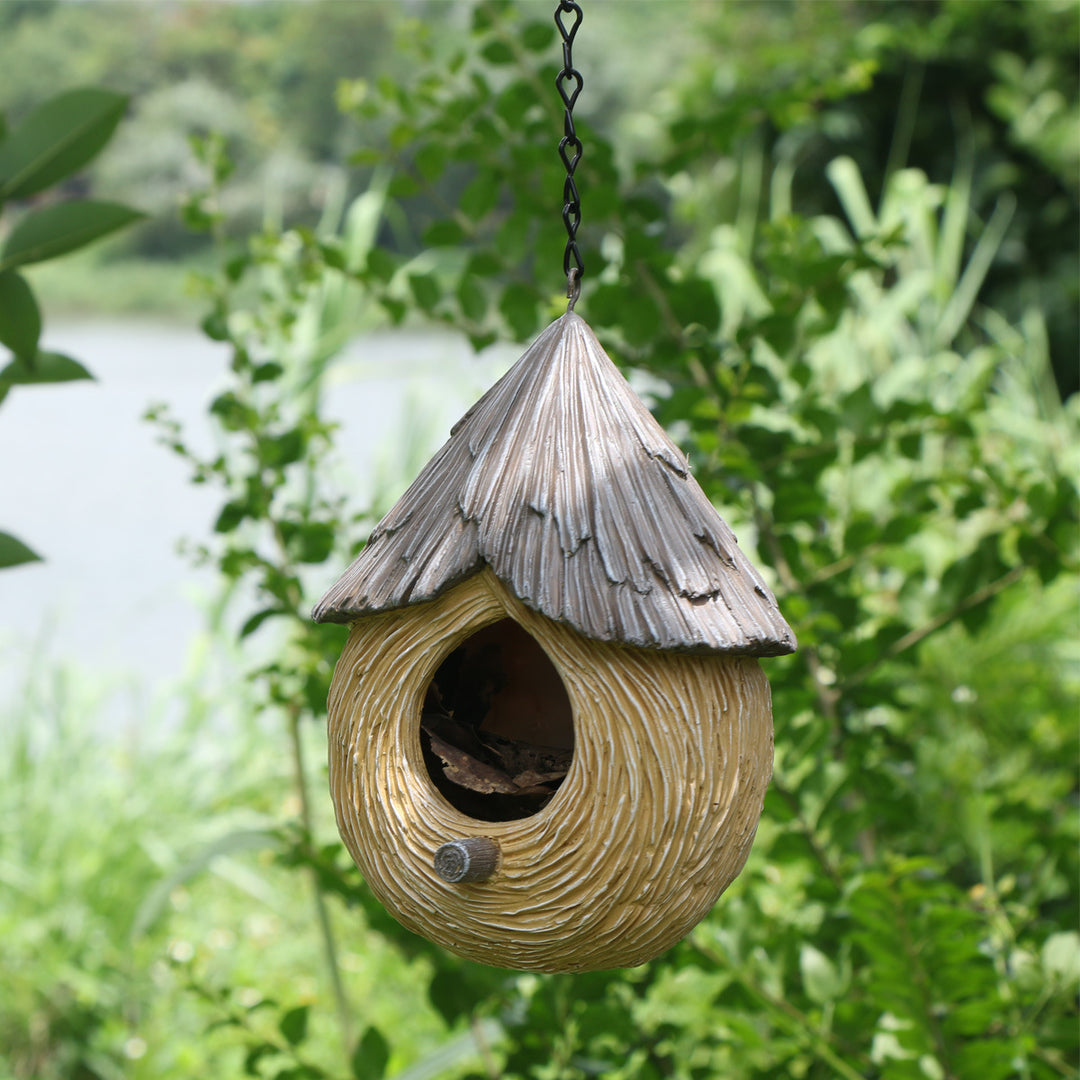 Decorative birdhouse made of resin, various designs