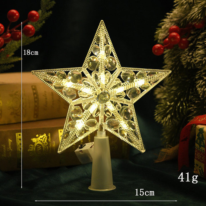 Illuminated 3D Christmas tree star made of plastic