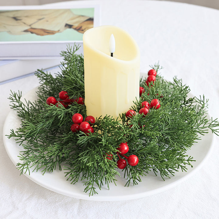 Christmas wreath for candle holder