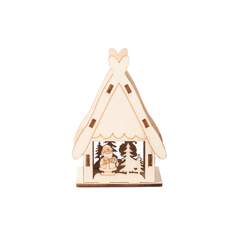 Decorative wooden house with Christmas motifs