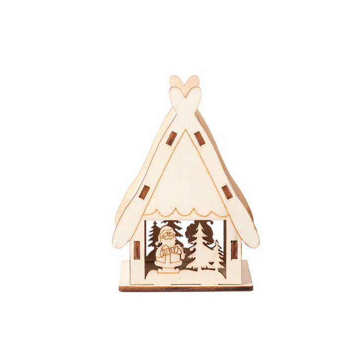 Decorative wooden house with Christmas motifs