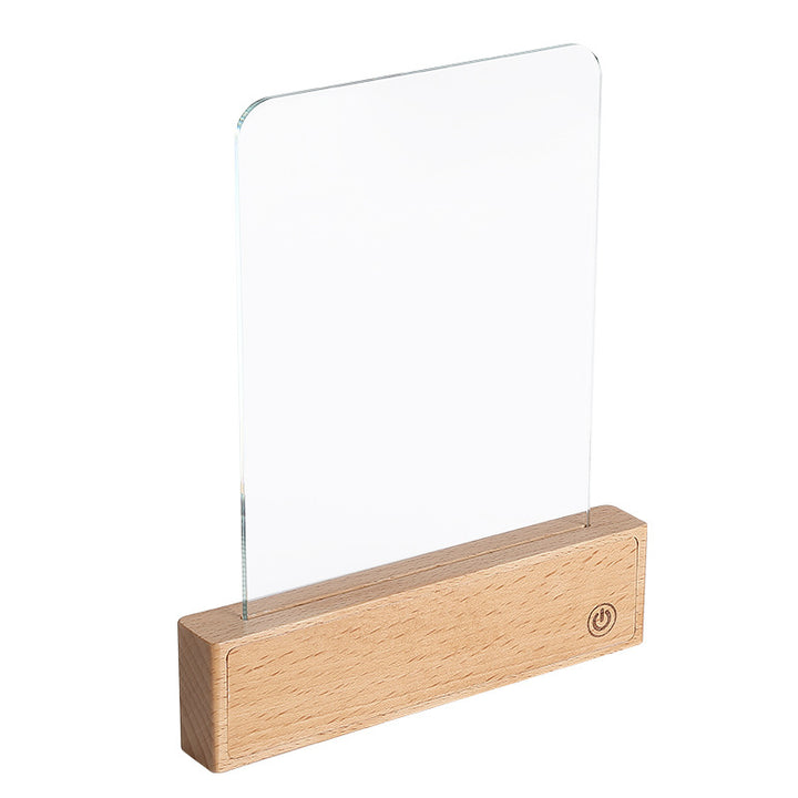 Flat reading lamp made of real wood, USB rechargeable