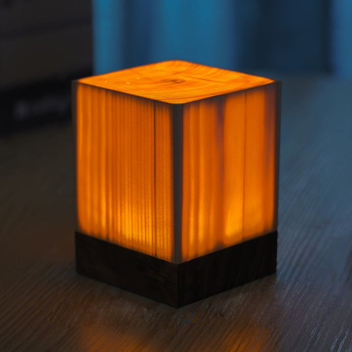 Cordless LED table lamp with rechargeable battery and touch control – Warm wood design for a cozy atmosphere | Stornfield