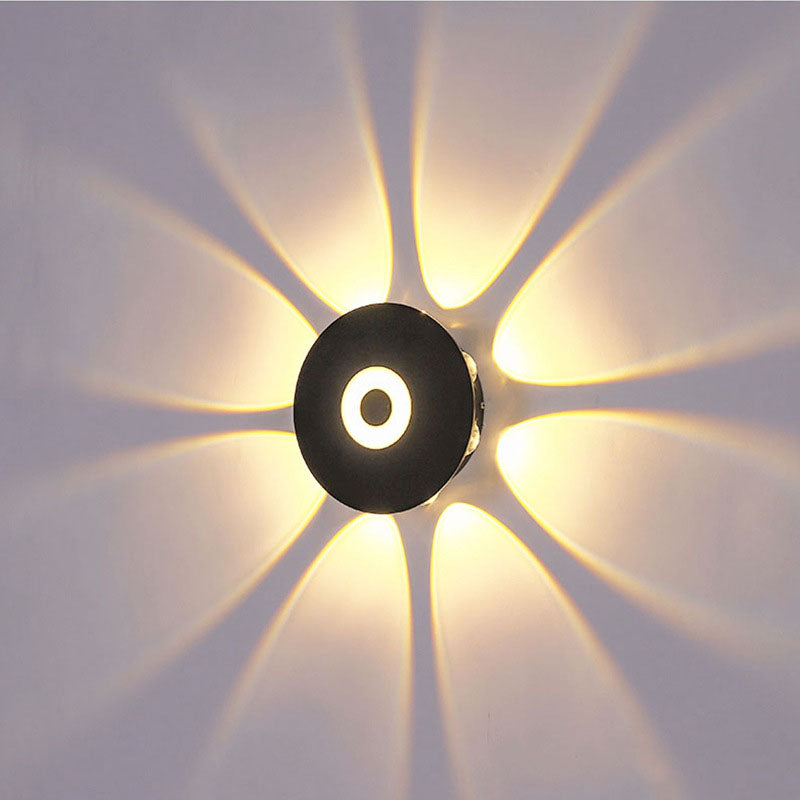 Contemporary Scandinavian Aluminum Round Shade LED Wall Sconce Lamp For Outdoor Patio | Stornfield