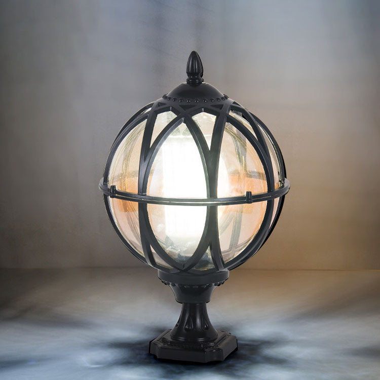 Traditional Colonial Globe Glass Aluminum 1-Light Outdoor Light For Garden | Stornfield