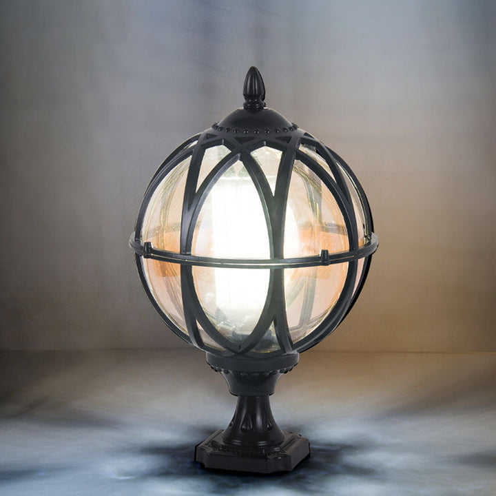 Traditional Colonial Globe Glass Aluminum 1-Light Outdoor Light For Garden | Stornfield
