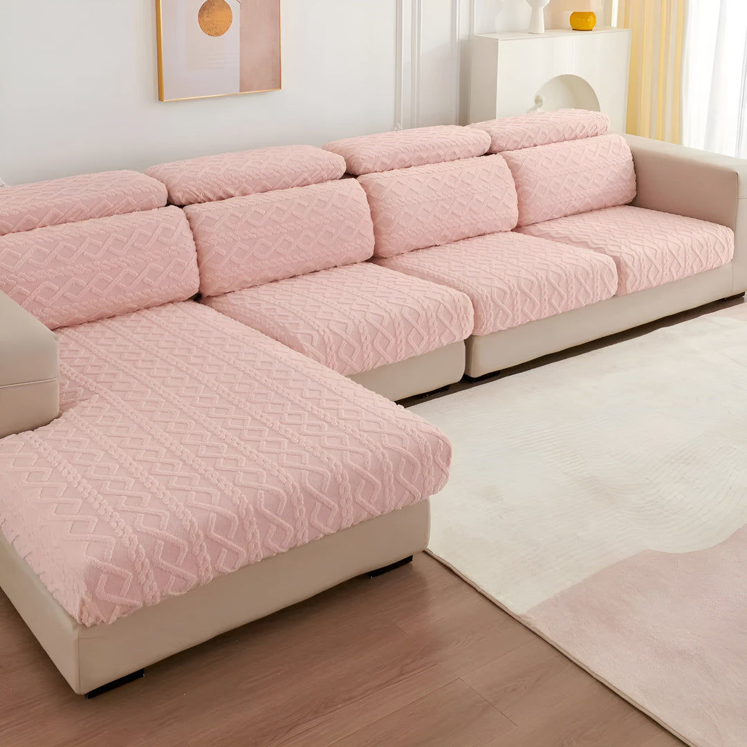 Samt-Sofa cover with diamond pattern – Soft & Luxurious | Perfect fit for any couch | Stornfield