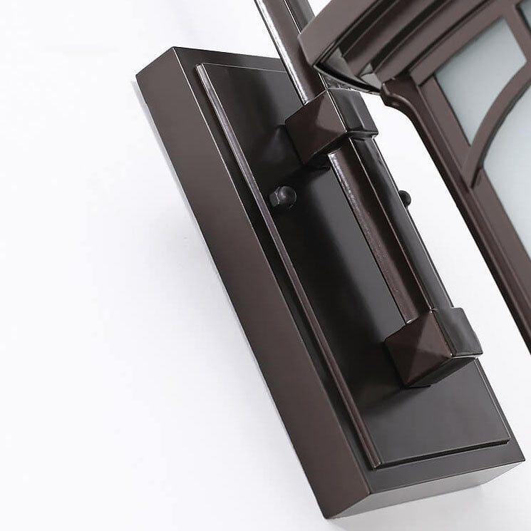 Modern Square Aluminum Glass Carved 1-Light Outdoor Waterproof Wall Sconce Lamp | Stornfield