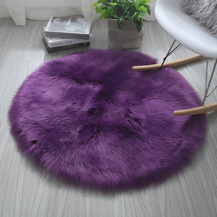 Round Plush Bedroom Floor Rug | Stornfield