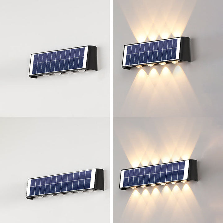 Stornfield | Simplicité Moderne Lampe Murale LED Rectangulaire ABS PMMA Étanche Solaire Pour Patio Extérieur
