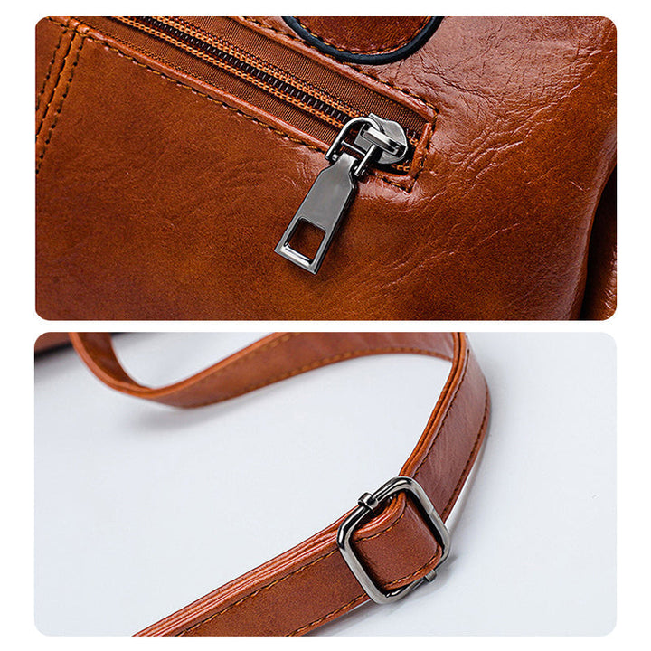 Stornfield | New Boston Oil Waxed Leather Handbags, Large Soft Leather Tote Bag