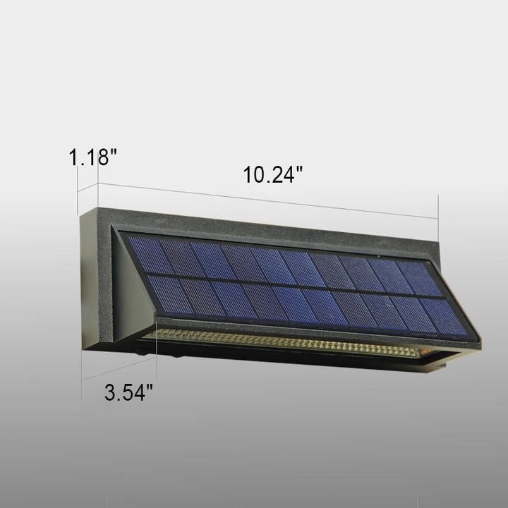 Outdoor Solar Waterproof Rectangular Slant LED Patio Wall Sconce Lamp | Stornfield