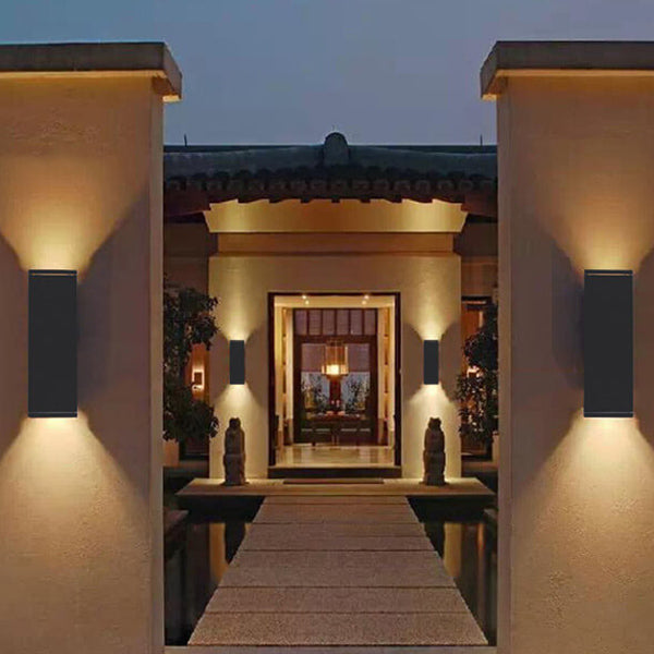 Modern Minimalist Square Column LED Luminous Outdoor Waterproof Wall Sconce Lamp | Stornfield