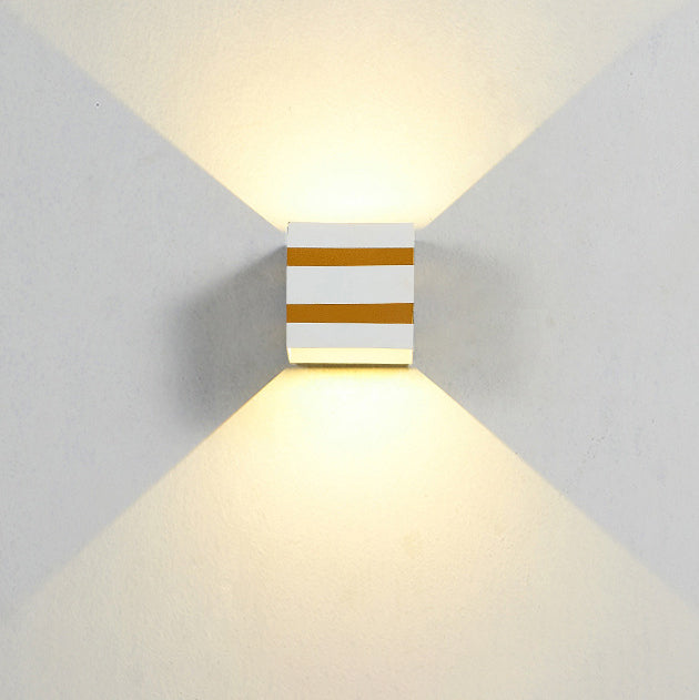 Outdoor Minimalist Square Cube Aluminum Waterproof LED Wall Sconce Lamp | Stornfield