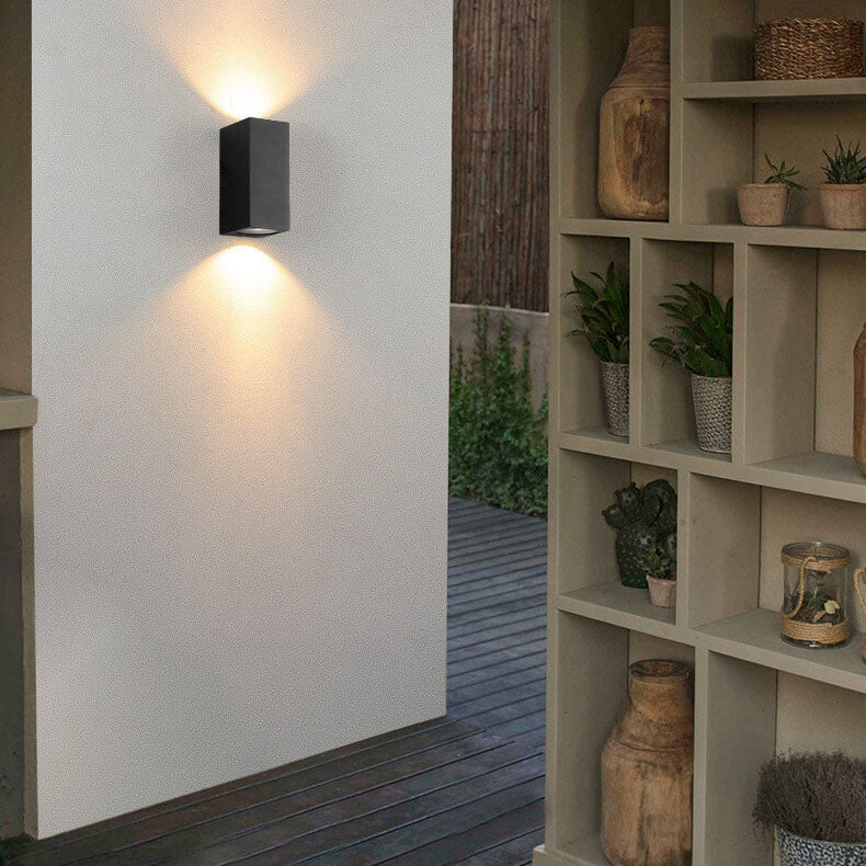 Modern Simple Outdoor Waterproof Aluminum Glass Cylinder 2-Light Wall Sconce Lamp | Stornfield