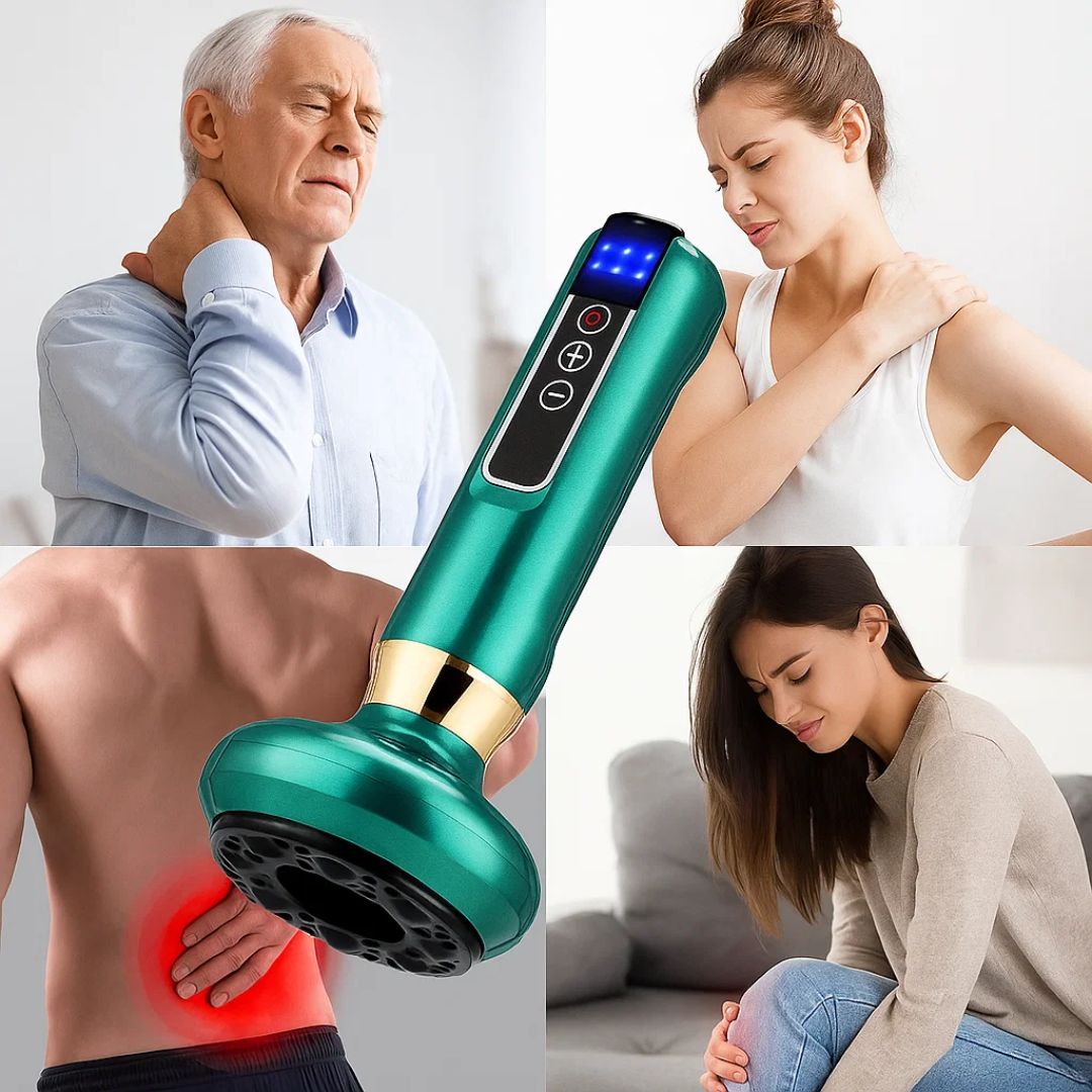 TheraPulse | Electric Cupping Massager – Vacuum Gua Sha, Heat Therapy and Adjustable Suction for Pain Relief and Lymphatic Drainage Stornfield