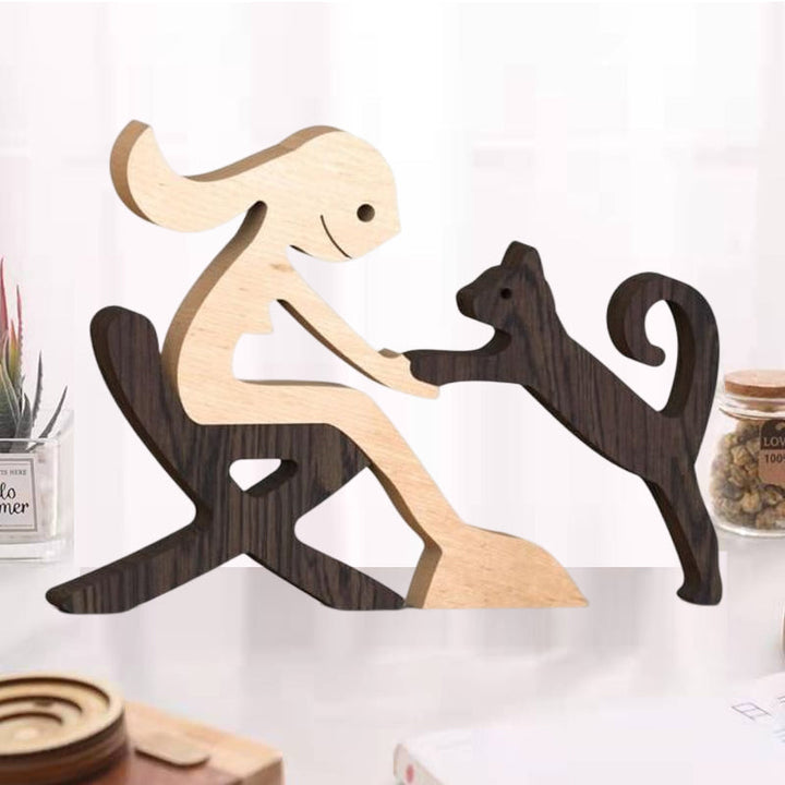 Gift For Pet Lovers - Wood Sculpture Table Ornaments - The Love Between You And Your Fur-Friend | Stornfield