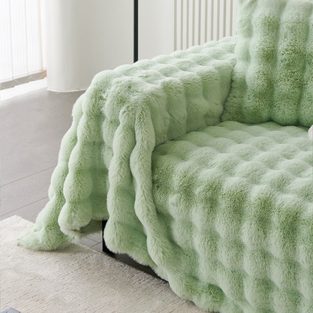 Luxe Ripple Faux Fur Sofa Cover - Modern, Stylish & Durable Sofa Protection | Stornfield