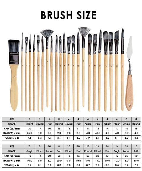Brush set 24-piece with roll-up case and palette knife | Stornfield