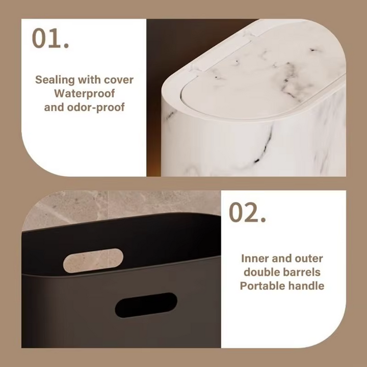 EcoHide Compact Trash Can with Hidden Lid Stornfield