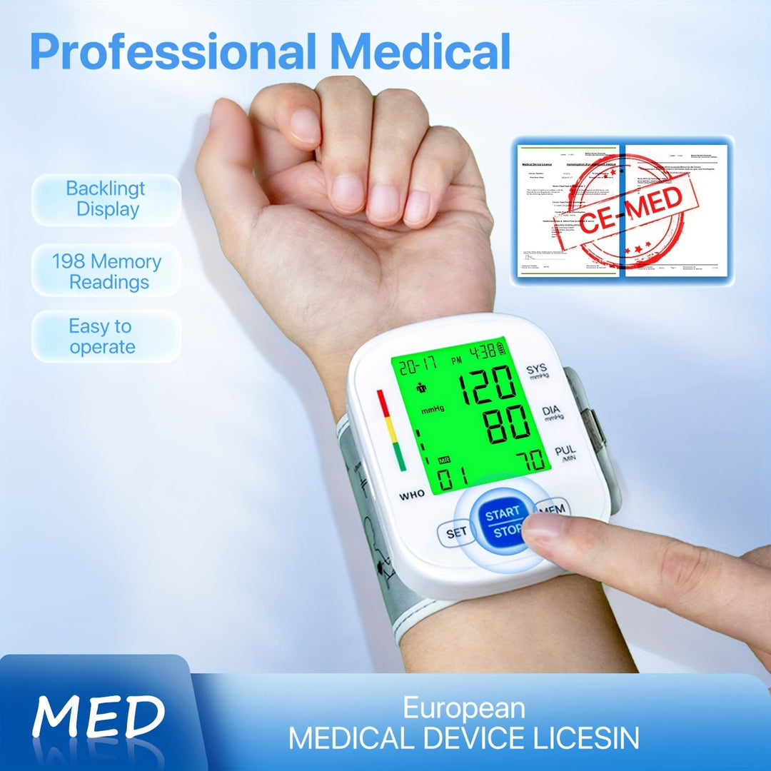 Wrist blood pressure monitor with illuminated display | Stornfield