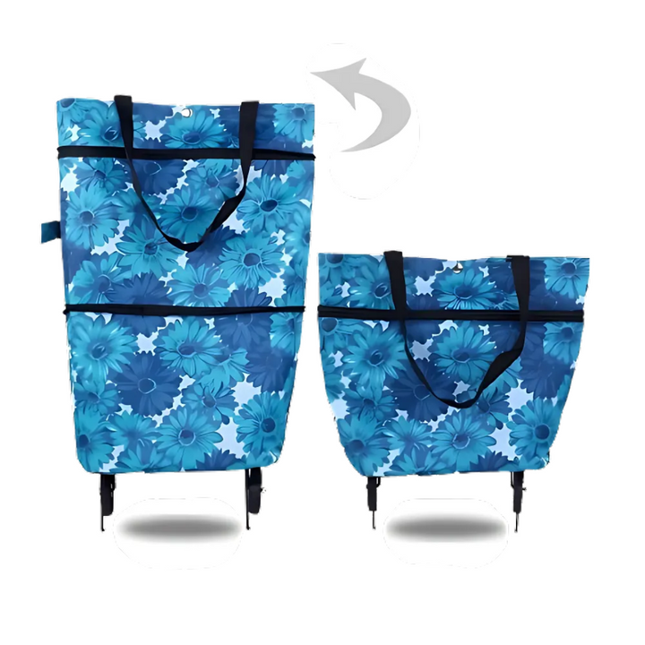 Foldable shopping trolley with expandable wheels | Stornfield