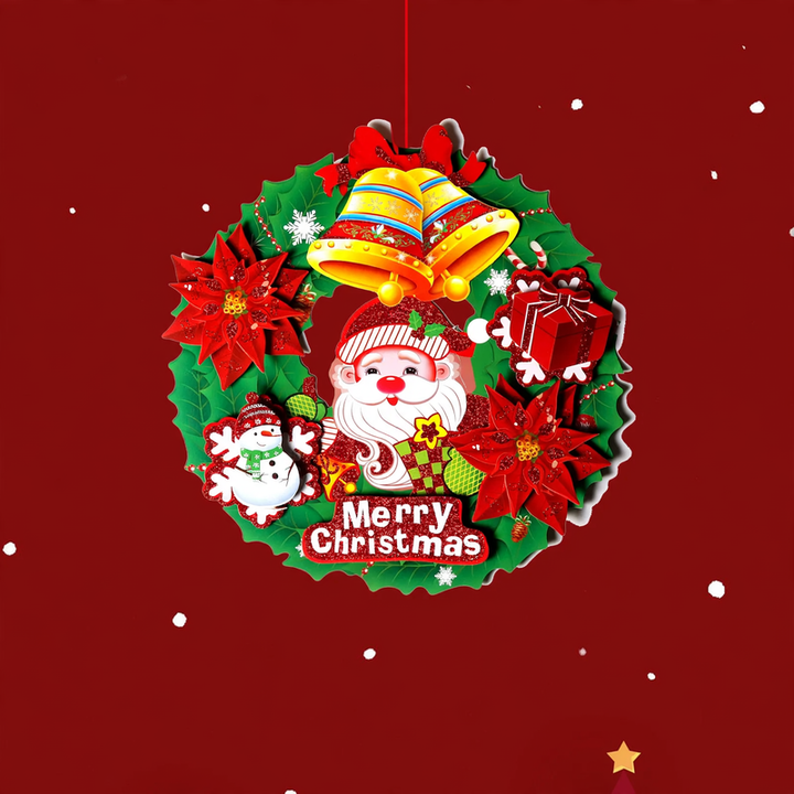 Decorative Christmas wreath made of paper, 36 cm