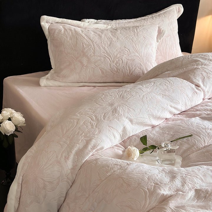 Winter bed set made of milk fiber, 4-piece
