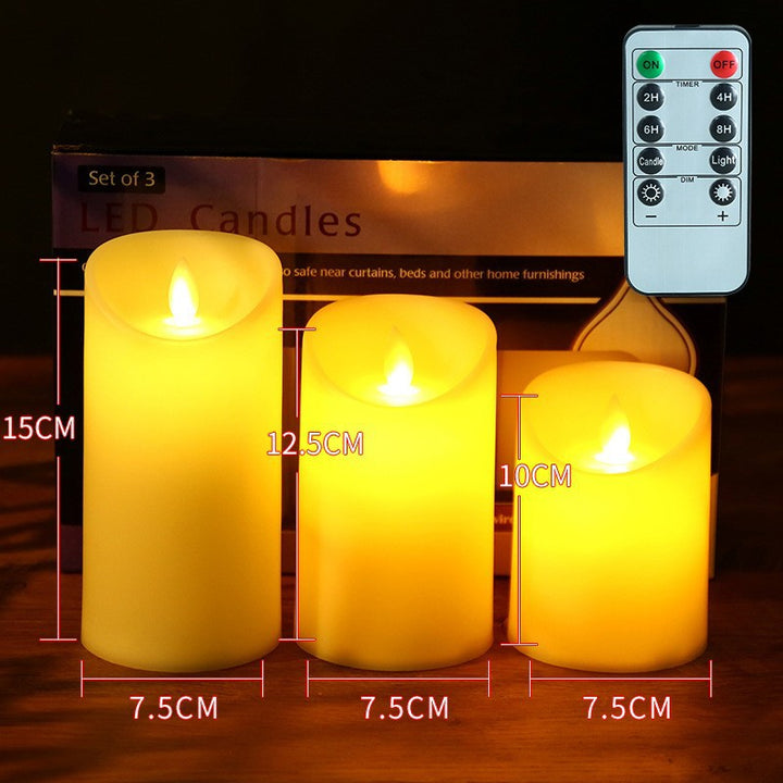 LED stump candle with realistic flicker effect