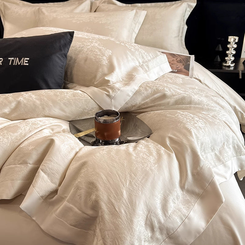 4-piece bedding set, 120 cotton, jacquard weave