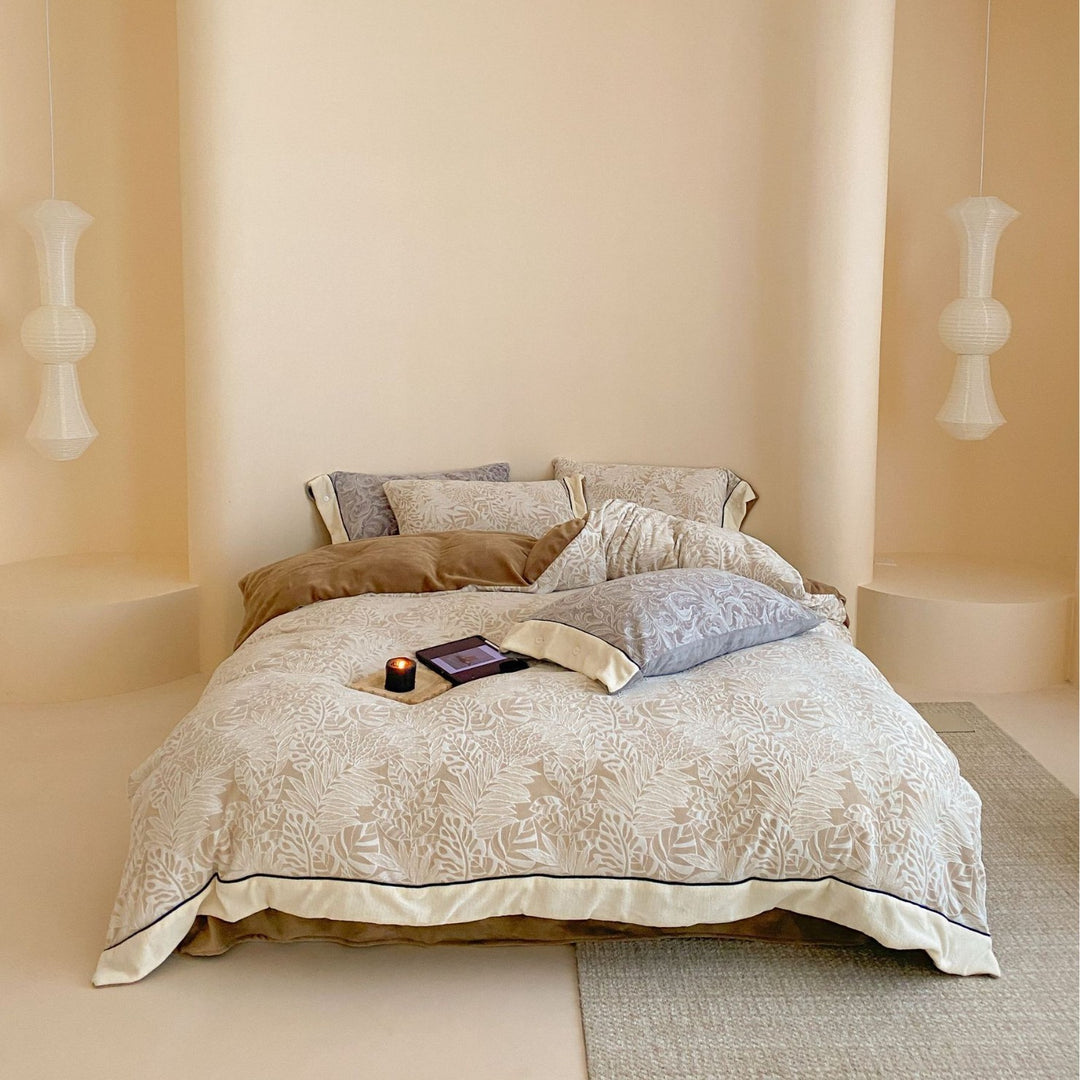 Warm milk fiber fleece bedding set for winter