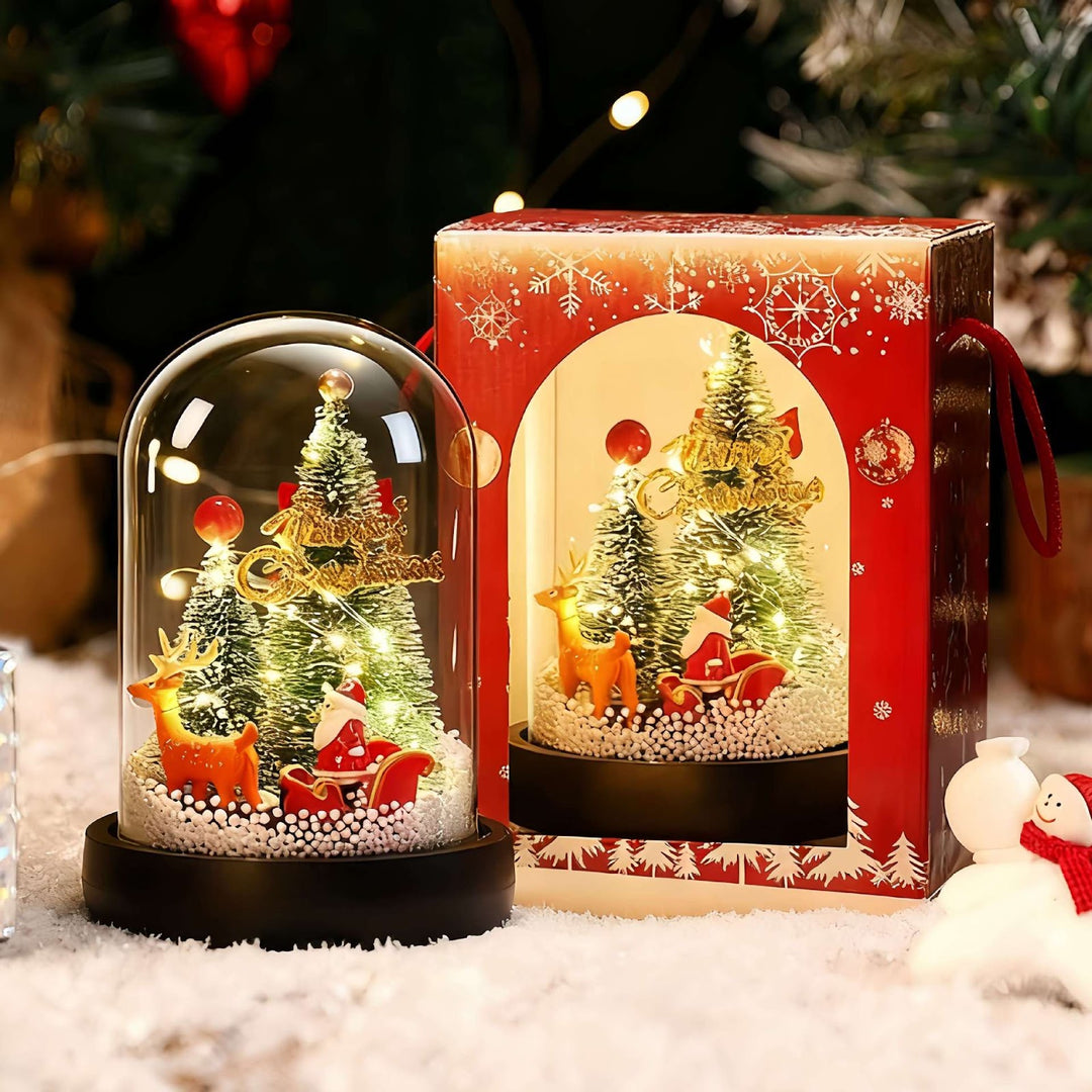 Decorative music box with Christmas tree and LED light