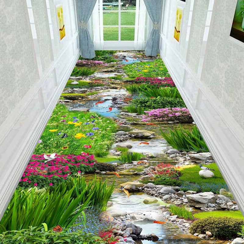 Decorative 3D Water Style Area Rug Stornfield