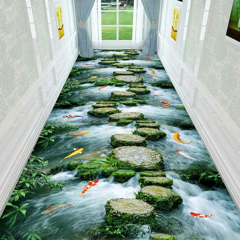 Decorative 3D Water Style Area Rug Stornfield