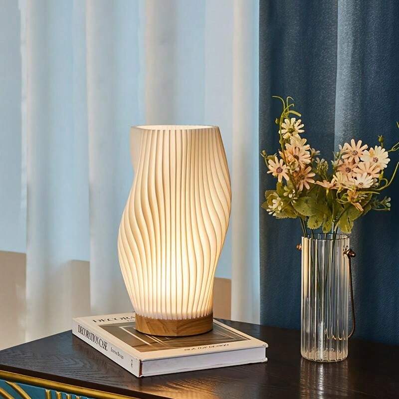 Stornfield | Elegant Wavy Design USB-Powered Table Lamp | WaveGlow