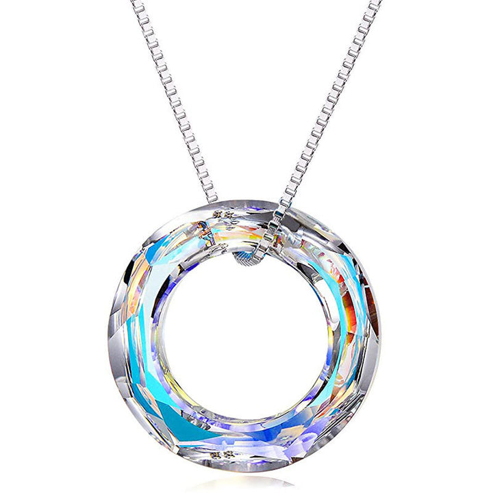 Crystal Circle Pendant Necklace Stornfield