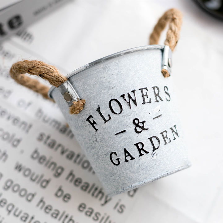 Decorative Metal Bucket Planter
