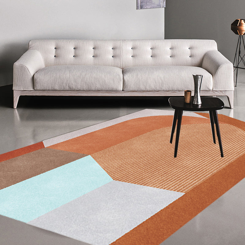 Stornfield | Irregular Nordic Novelty Rug in Grey and Brown with Color Block Pattern Pet-Friendly Polyester Rug for Interior Decor