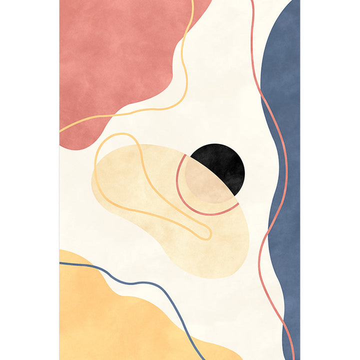Stornfield | Beige Abstract Polyester Rug Modern Non-Slip Area Rug Pet Friendly for Living Room