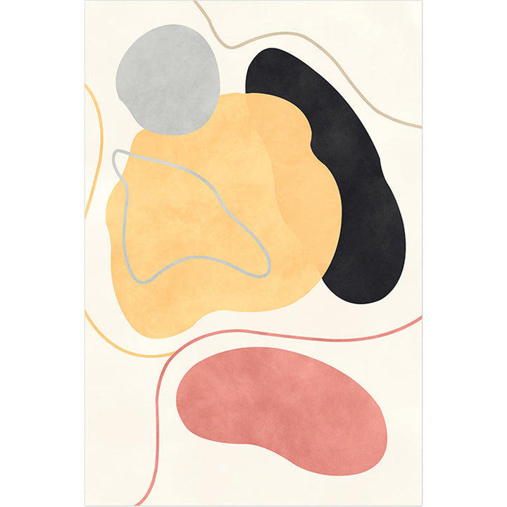 Stornfield | Beige Abstract Polyester Rug Modern Non-Slip Area Rug Pet Friendly for Living Room