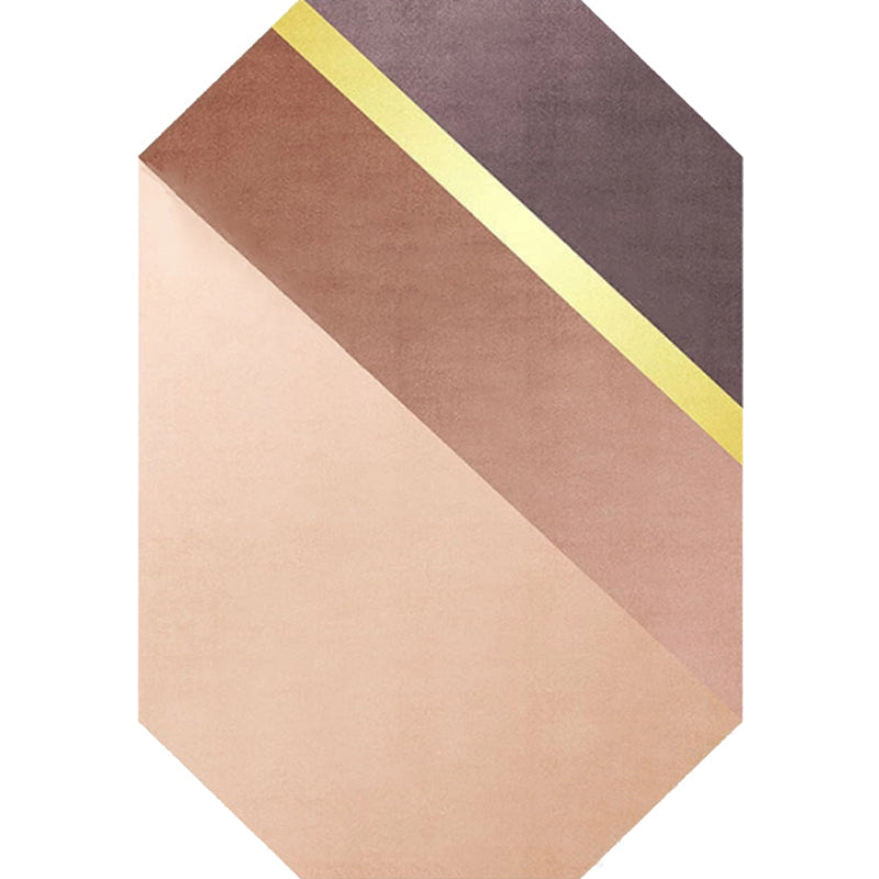 Stornfield | Novelty Brown Color Block Irregular Living Room Rug Stain-Resistant Polyester Rectangular Mat