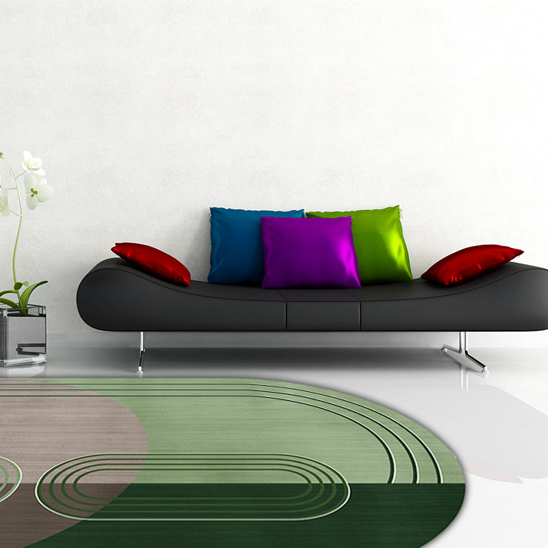 Stornfield | Modern Irregular Innovative Green and Blue Rug with Color Block Pattern Washable Polyester Rug for Home Decor