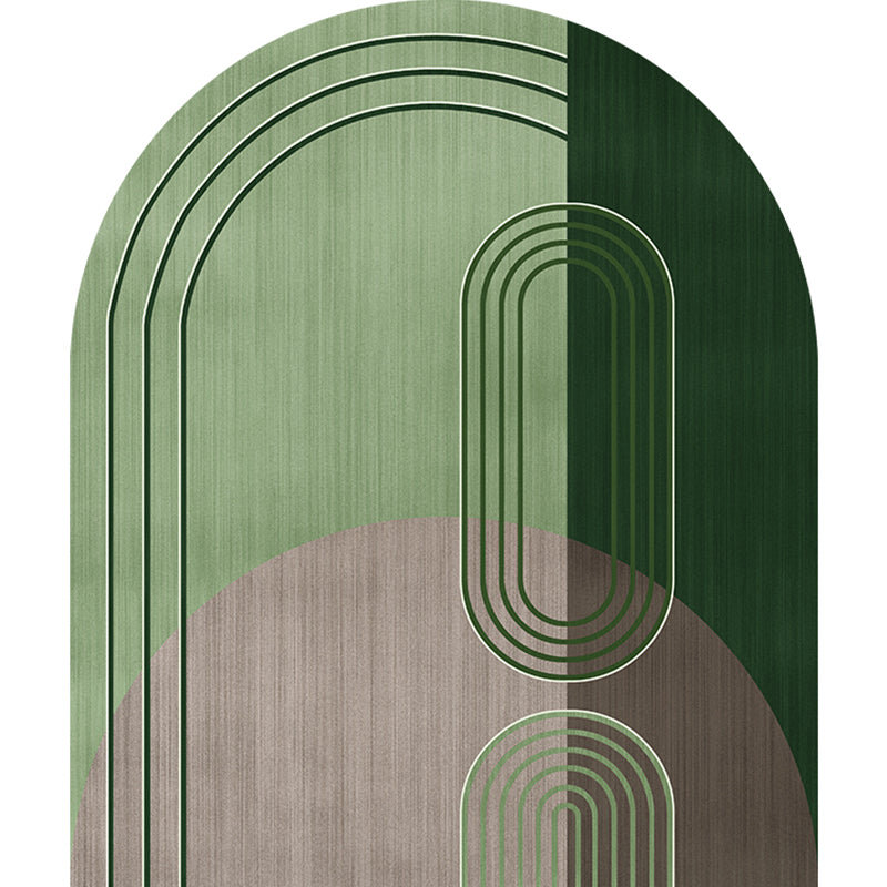 Stornfield | Modern Irregular Innovative Green and Blue Rug with Color Block Pattern Washable Polyester Rug for Home Decor