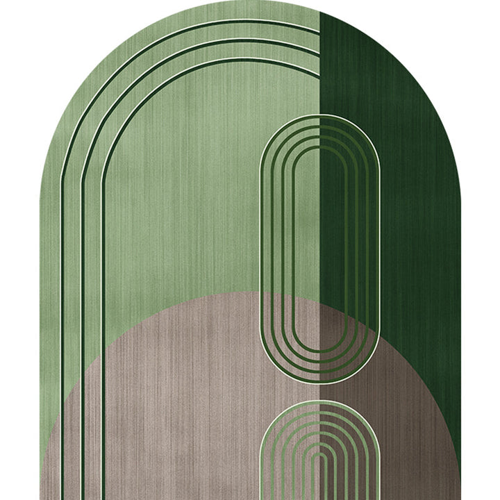 Stornfield | Modern Irregular Innovative Green and Blue Rug with Color Block Pattern Washable Polyester Rug for Home Decor