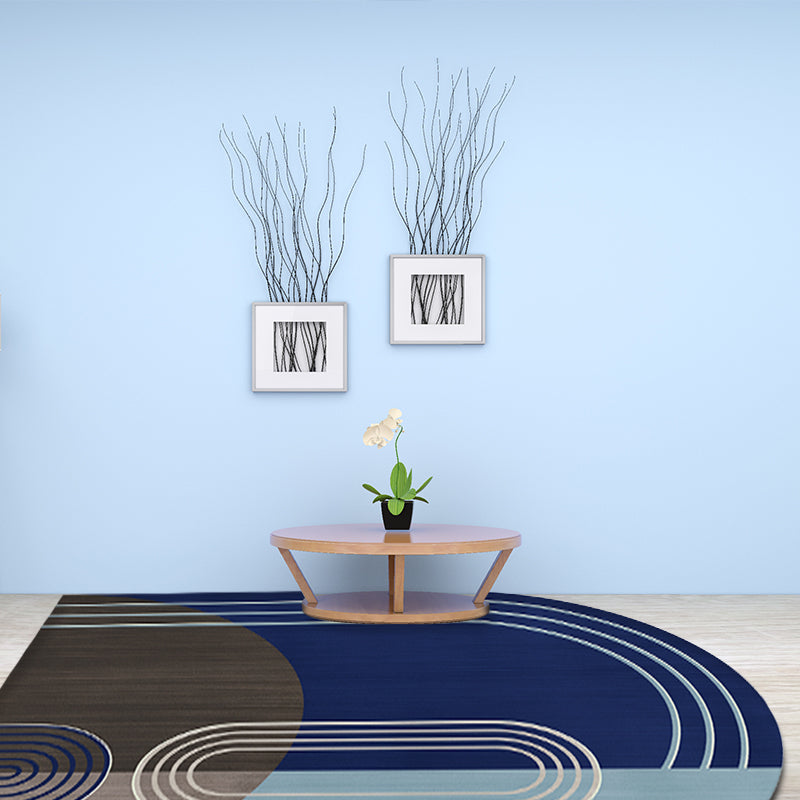 Stornfield | Modern Irregular Innovative Green and Blue Rug with Color Block Pattern Washable Polyester Rug for Home Decor