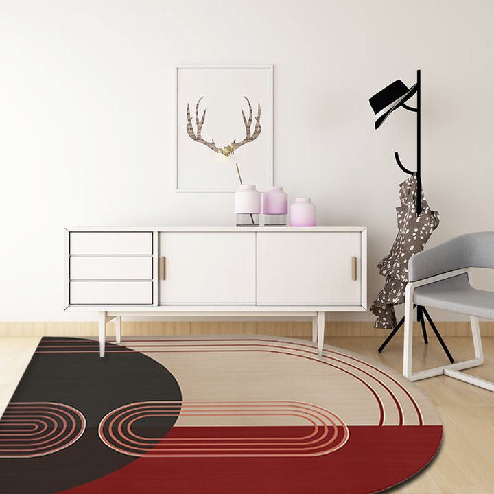 Stornfield | Modern Irregular Innovative Green and Blue Rug with Color Block Pattern Washable Polyester Rug for Home Decor