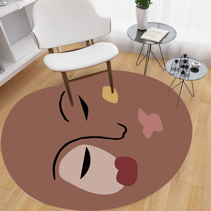 Stornfield | Brown Irregular Bedroom Rug Novel Abstract Paint Pattern Polyester Floor Mat Any Anti-Slip Rug