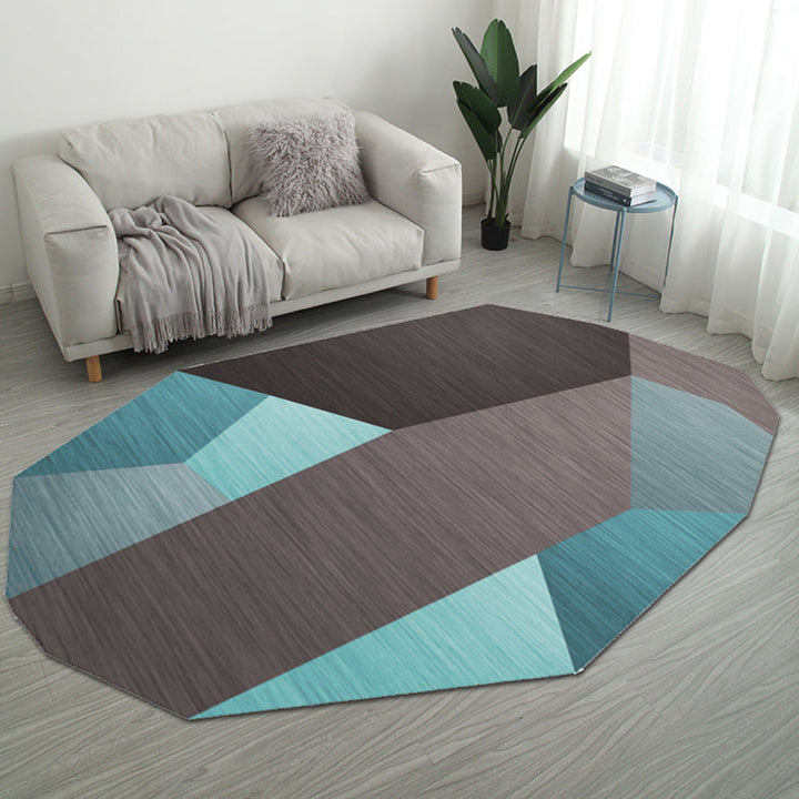 Stornfield | Irregular Casual Bedroom Rug in Grey and Ivory with Color Block Pattern Washable Polyester Rug Area Rug