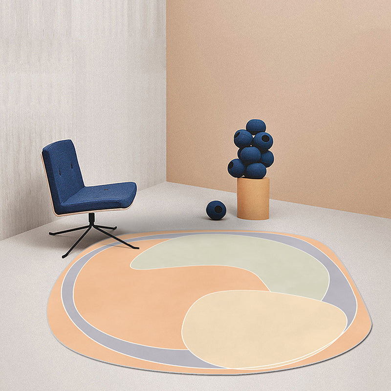 Stornfield | Orange & Blue Irregular Area Rug Colorful Pattern Novelty Bedroom Rug Non-Slip Polyester Mat