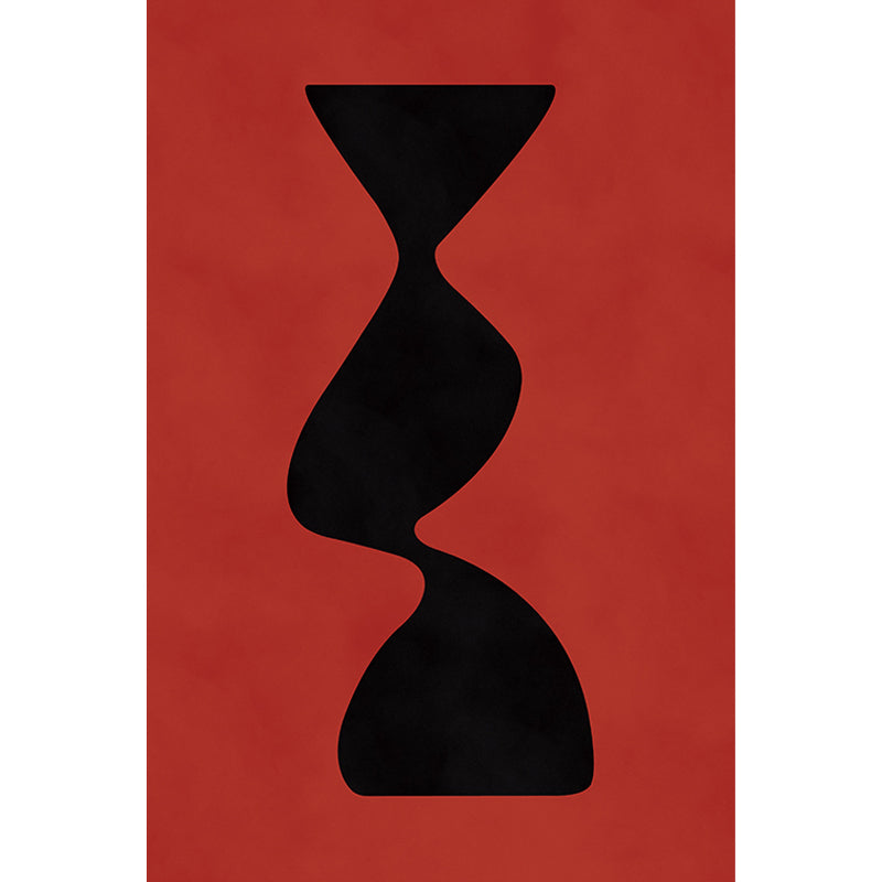 Stornfield | Black and Red Abstract Polyester Rug Modern Washable Pet-Friendly Rug for Living Room